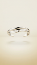 Platinum Hue Sculptural Cuff Bracelet