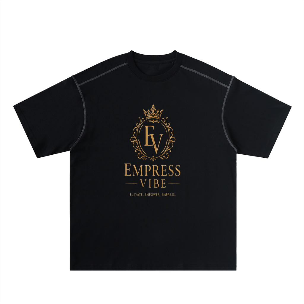 Empress vibe Oversized Contrast-Stitched Cotton Tee