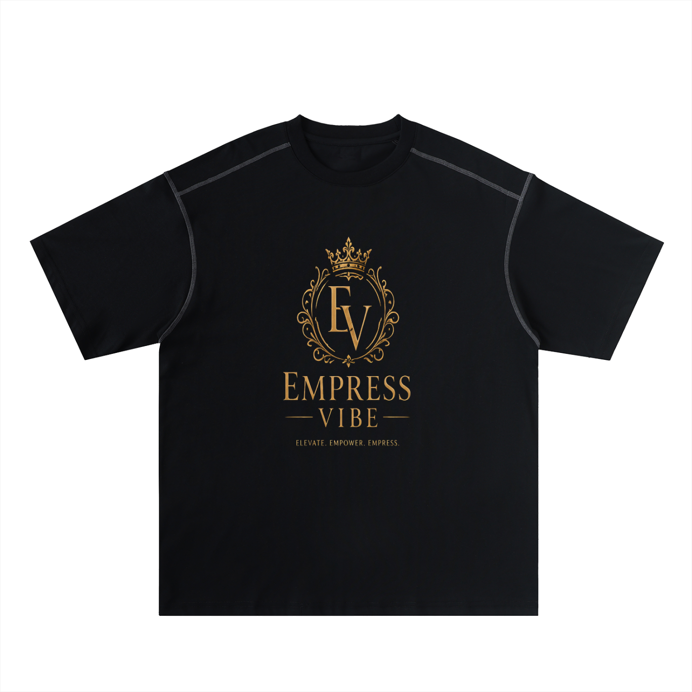 Empress vibe Oversized Contrast-Stitched Cotton Tee