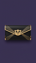 Gold-Accented Italian Leather Clutch