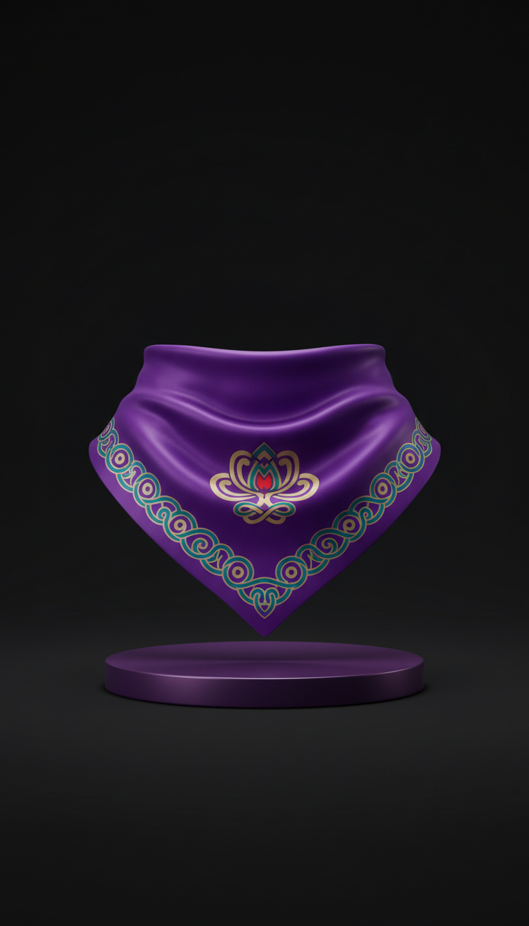 Royal Amethyst Silk Logo Scarf